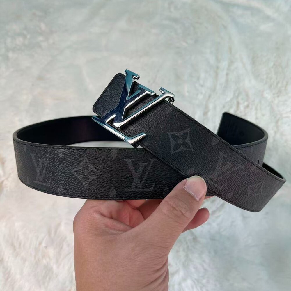 LV Belts 95cm fit for 30-34 Silver Logo - Picture 3 of 5